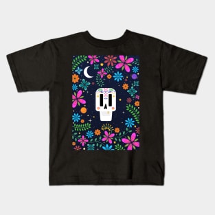 Sugar Skull Dia De Los Muertos Day of the Dead Halloween Kids T-Shirt